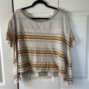 WE THE FREE PEOPLE Beach Dreamin
Crochet T Shirt Cropped Boho Stripe Wide-Size S